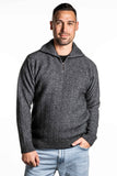 Chevron Pattern Possum Merino Zip Jumper