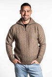Chevron Pattern Possum Merino Zip Jumper