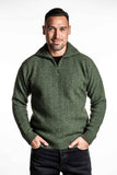 Chevron Pattern Possum Merino Zip Jumper