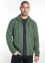Chevron Pattern Possum Merino Zip Jacket