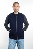 Possum Merino Crew Neck Zip Vest - Koru Knitwear