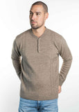 Possum Merino Crew Neck Button Jumper - Koru Knitwear