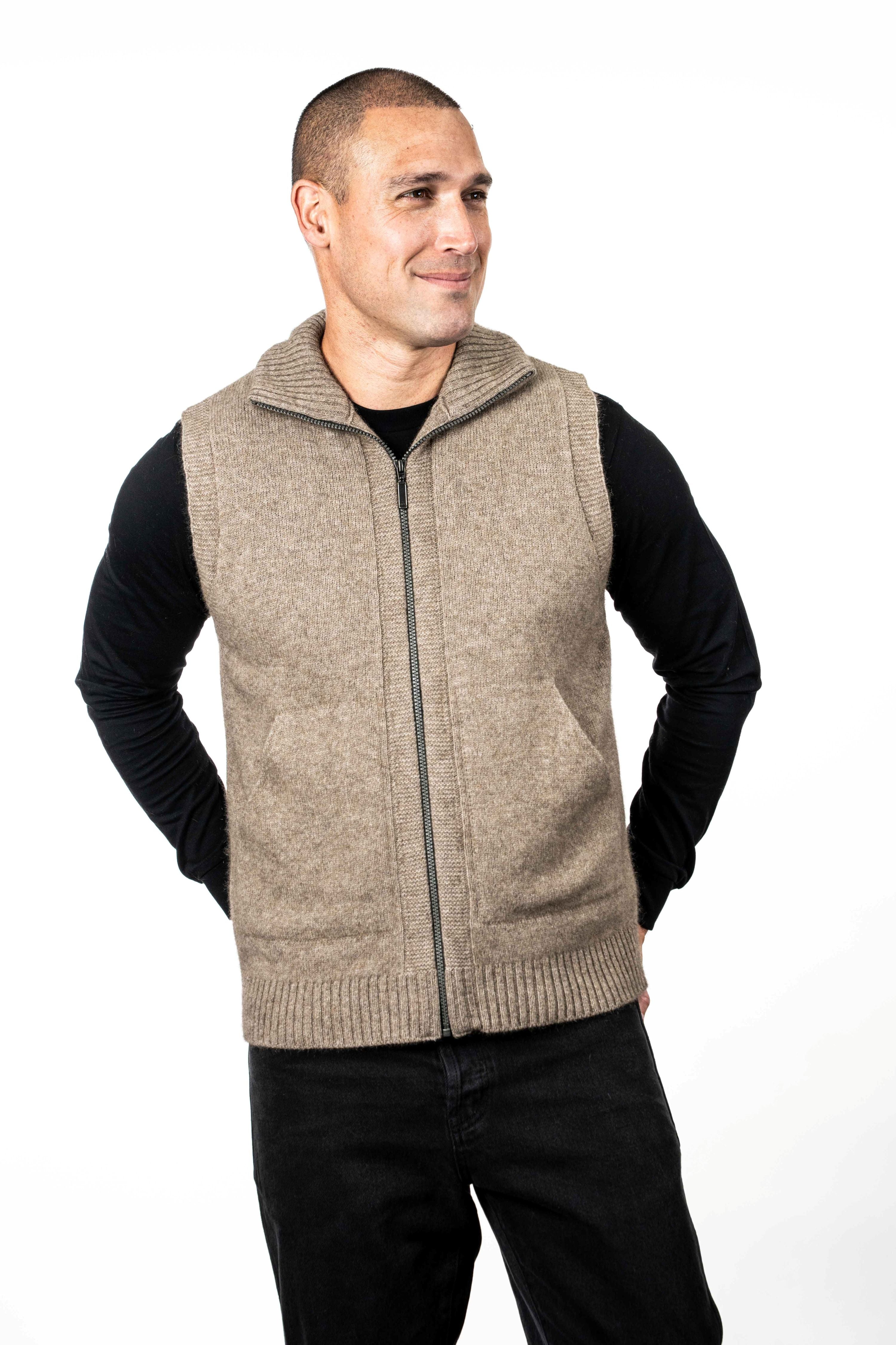 Men's Possum Merino Zip Vest Secondary image