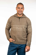Fairisle Possum Merino Zip Jumper