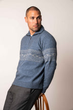 Fairisle Possum Merino Zip Jumper
