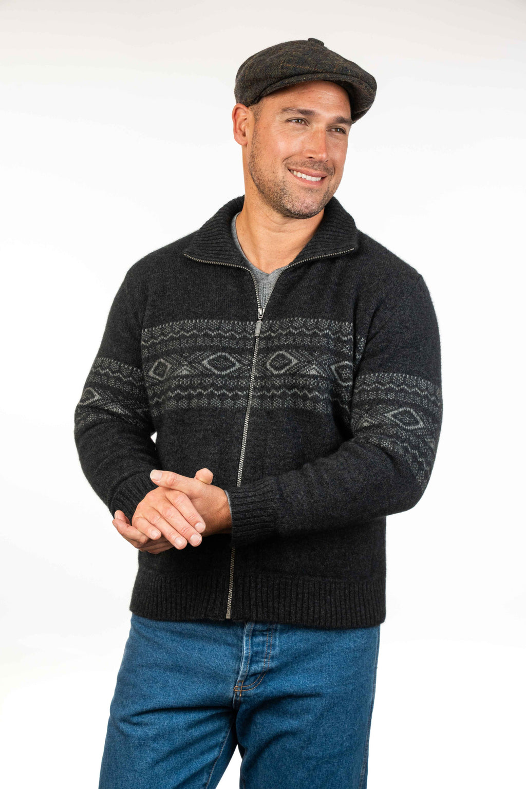 Fairisle Possum Merino Zip Jacket