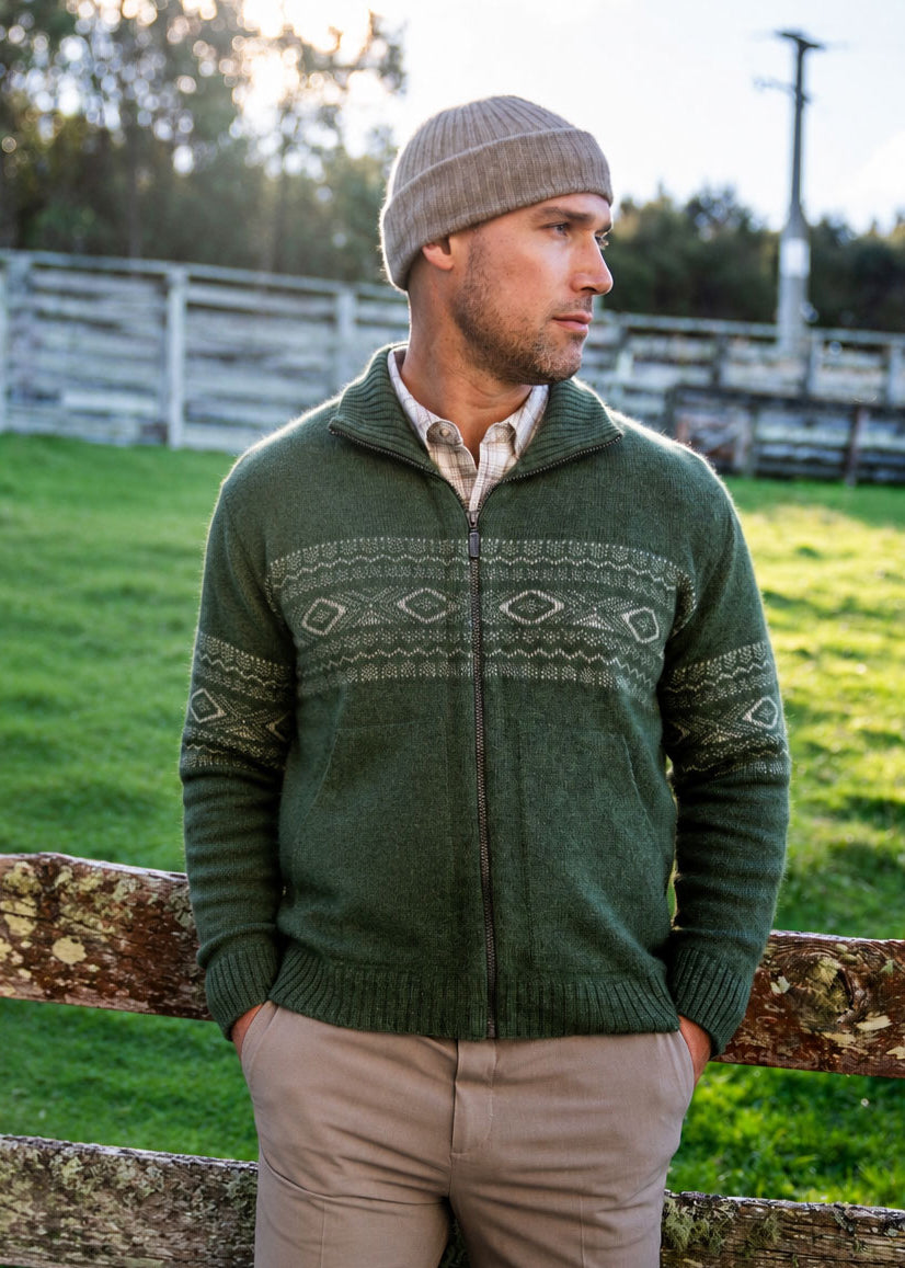 Fairisle Possum Merino Zip Jacket