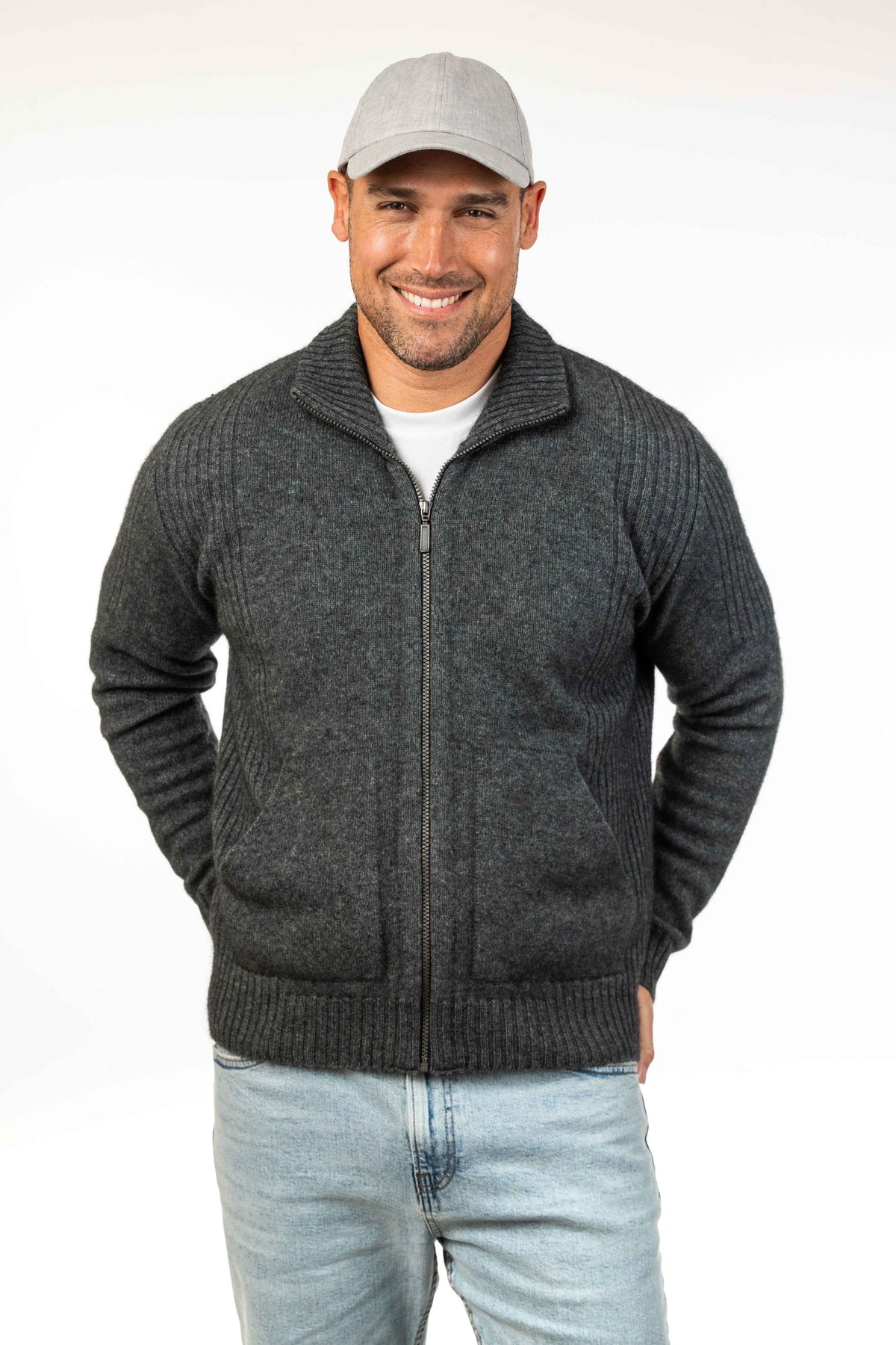 Men's Possum Merino Ribbed Zip Jacket