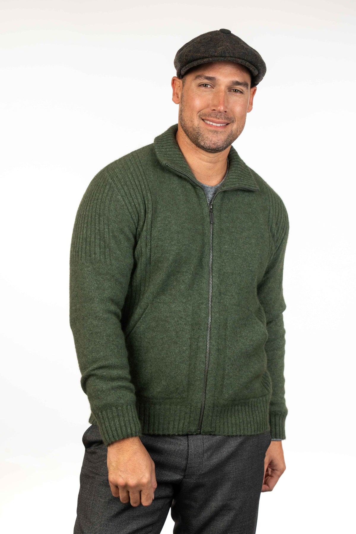 Men's Possum Merino Ribbed Zip Jacket