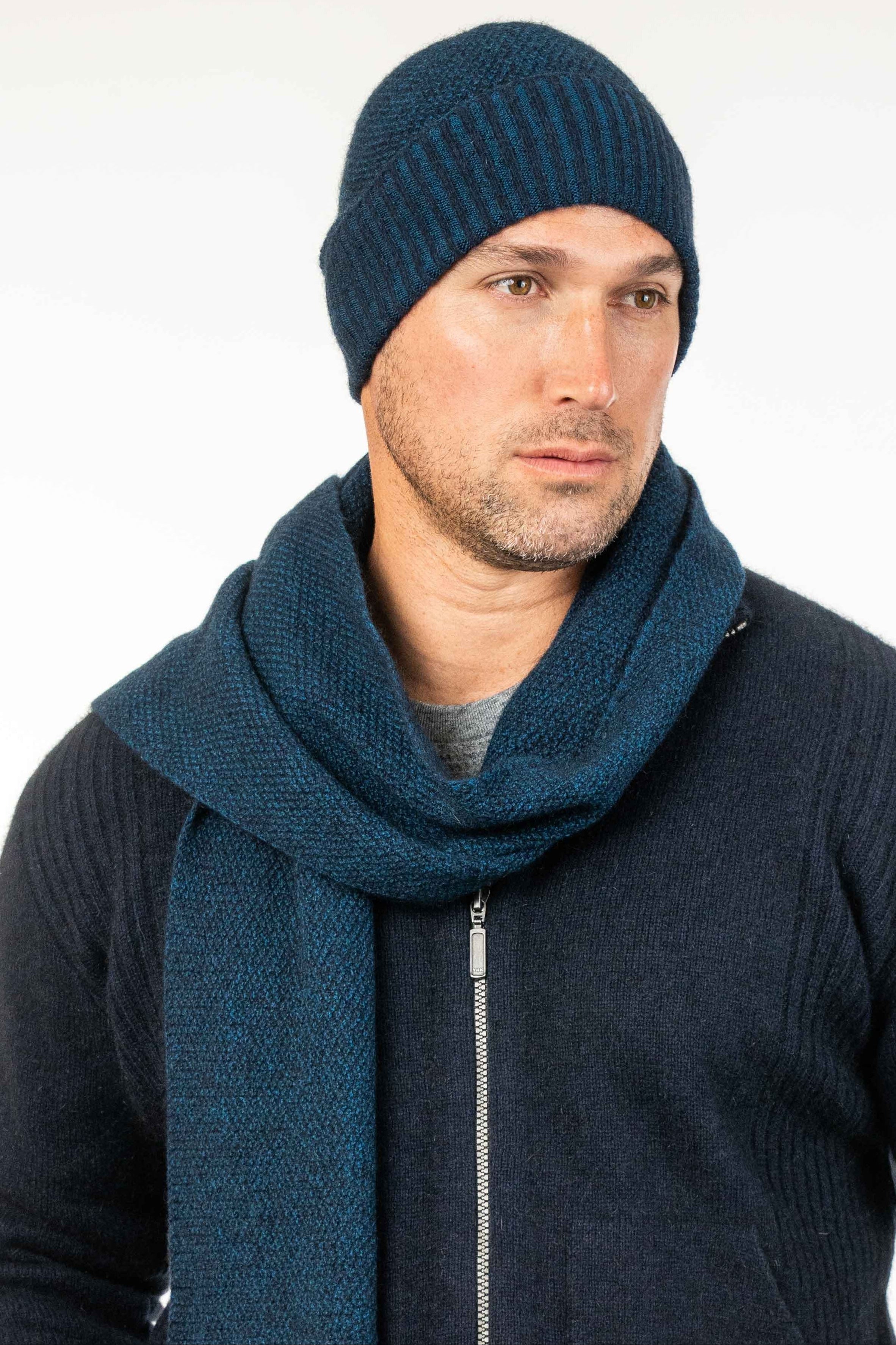 Moss Stitch Plated Possum Merino Scarf