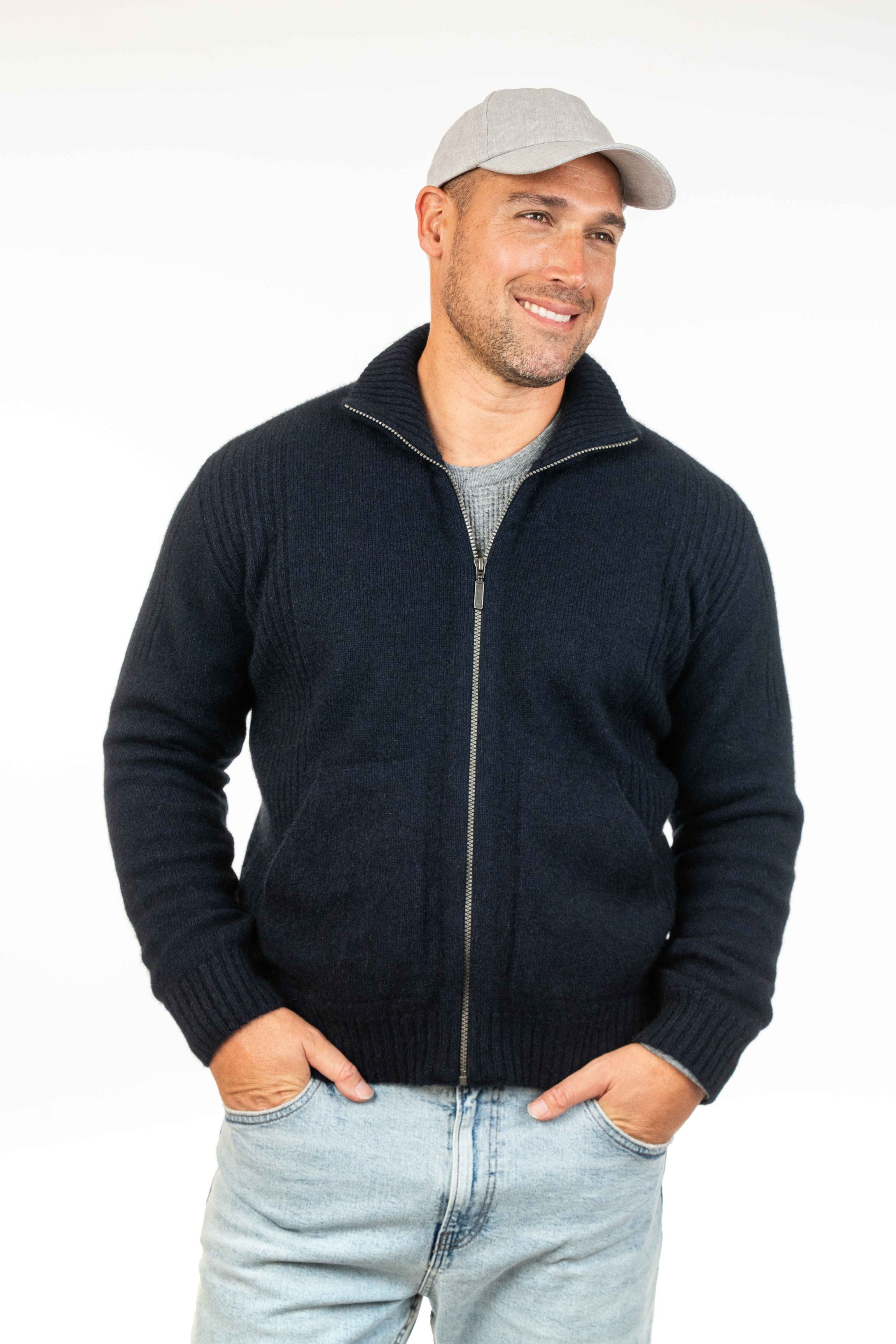 Men's Possum Merino Ribbed Zip Jacket
