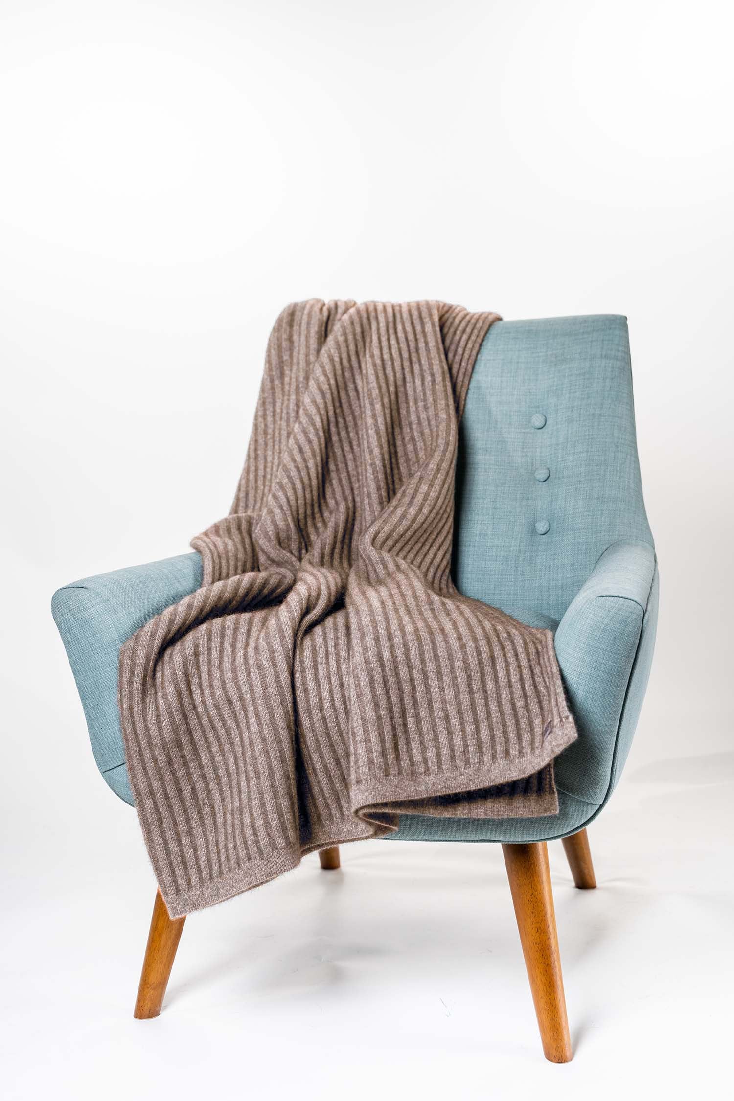 Ribbed Knit Possum Merino Throw Main image