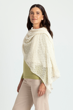 Lace Alpaca Wool Wrap-Natural