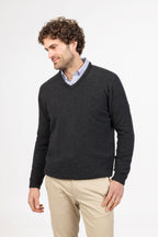 V Neck Possum Merino Sweater