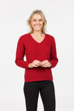 Possum Merino V Neck Plain Sweater - Native World