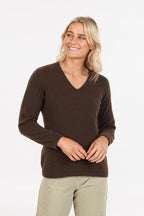 V Neck Plain Possum Merino Sweater