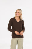 V Neck Plain Possum Merino Sweater
