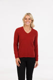 V Neck Plain Possum Merino Sweater