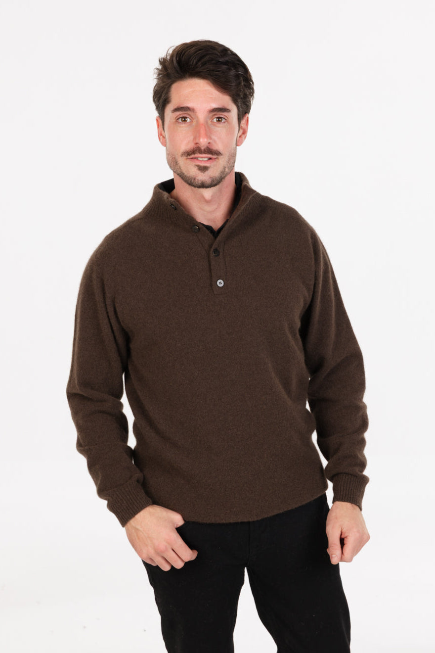 Button Collar Possum Merino Sweater Main image