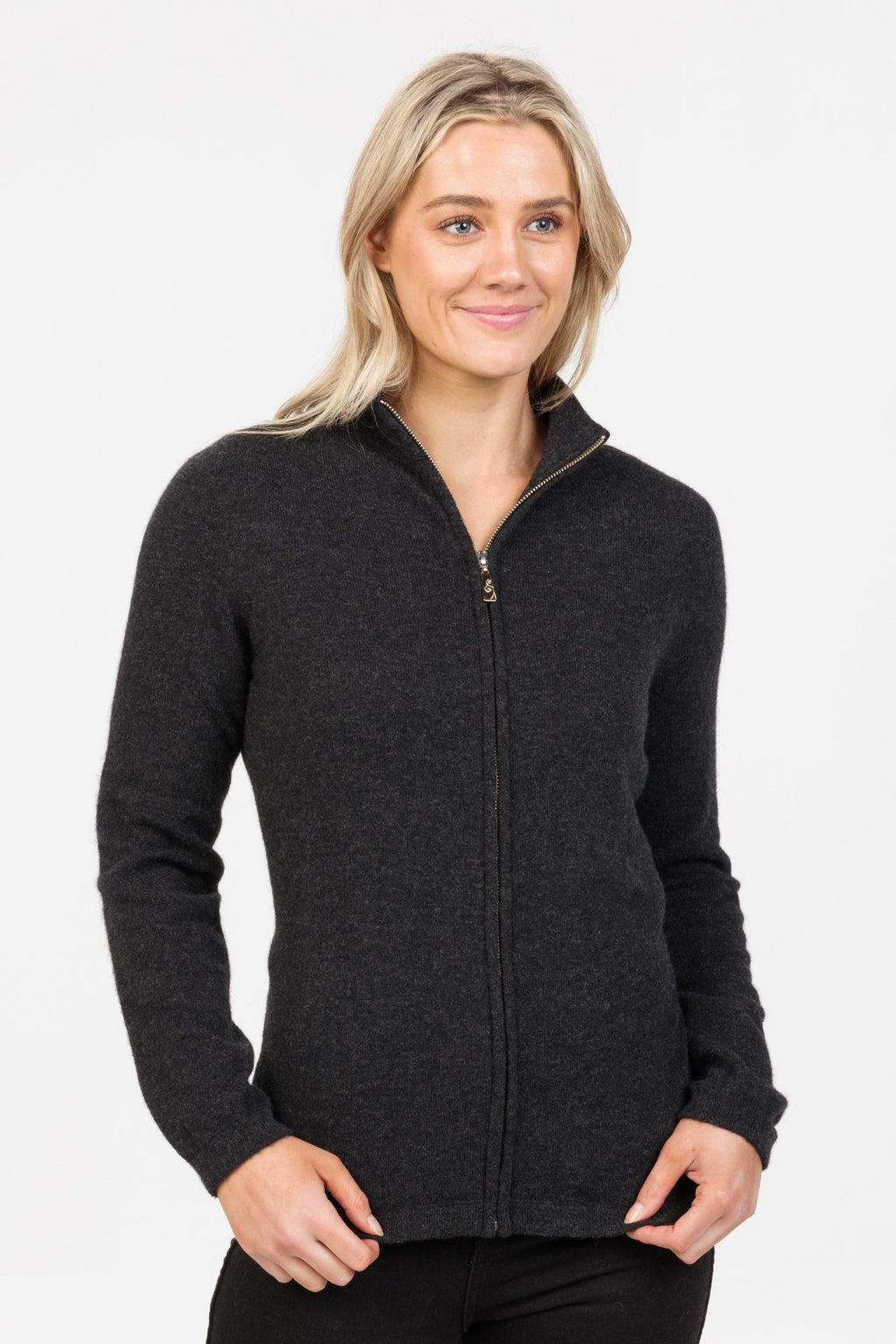 Plain Possum Merino Zip Jacket