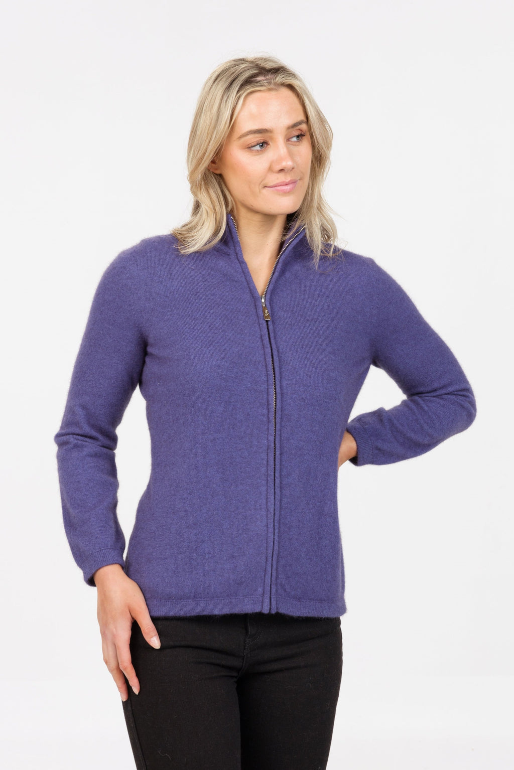 Plain Possum Merino Zip Jacket