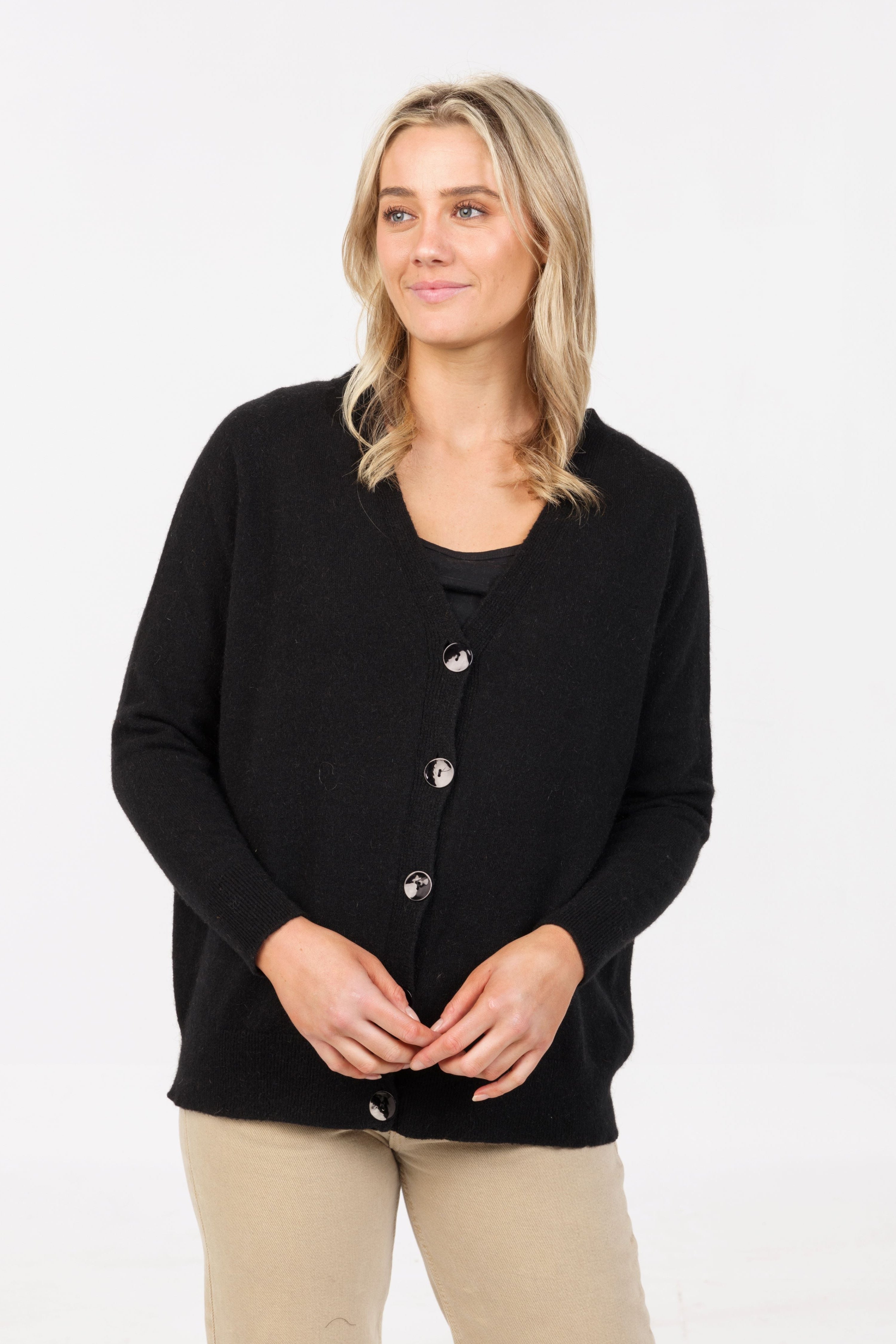 Relaxed Fit Possum Merino Cardigan