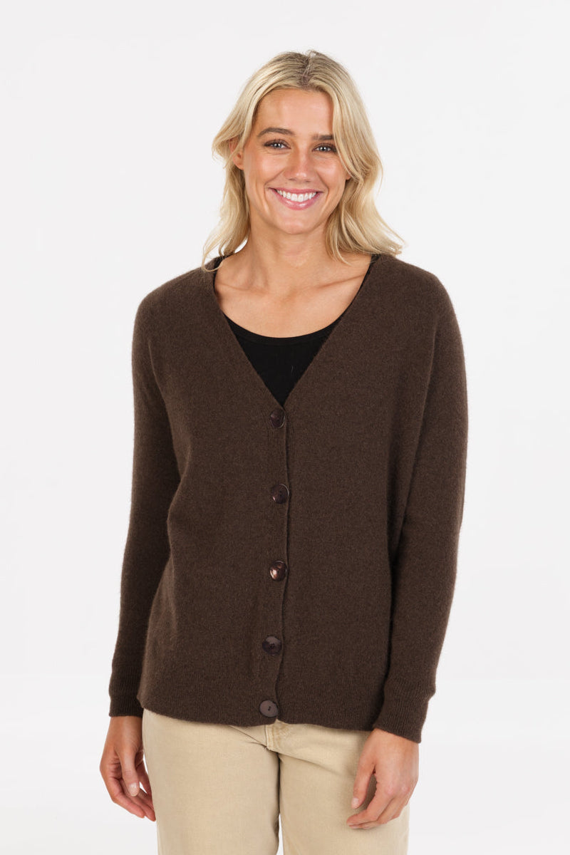 Relaxed Fit Possum Merino Cardigan