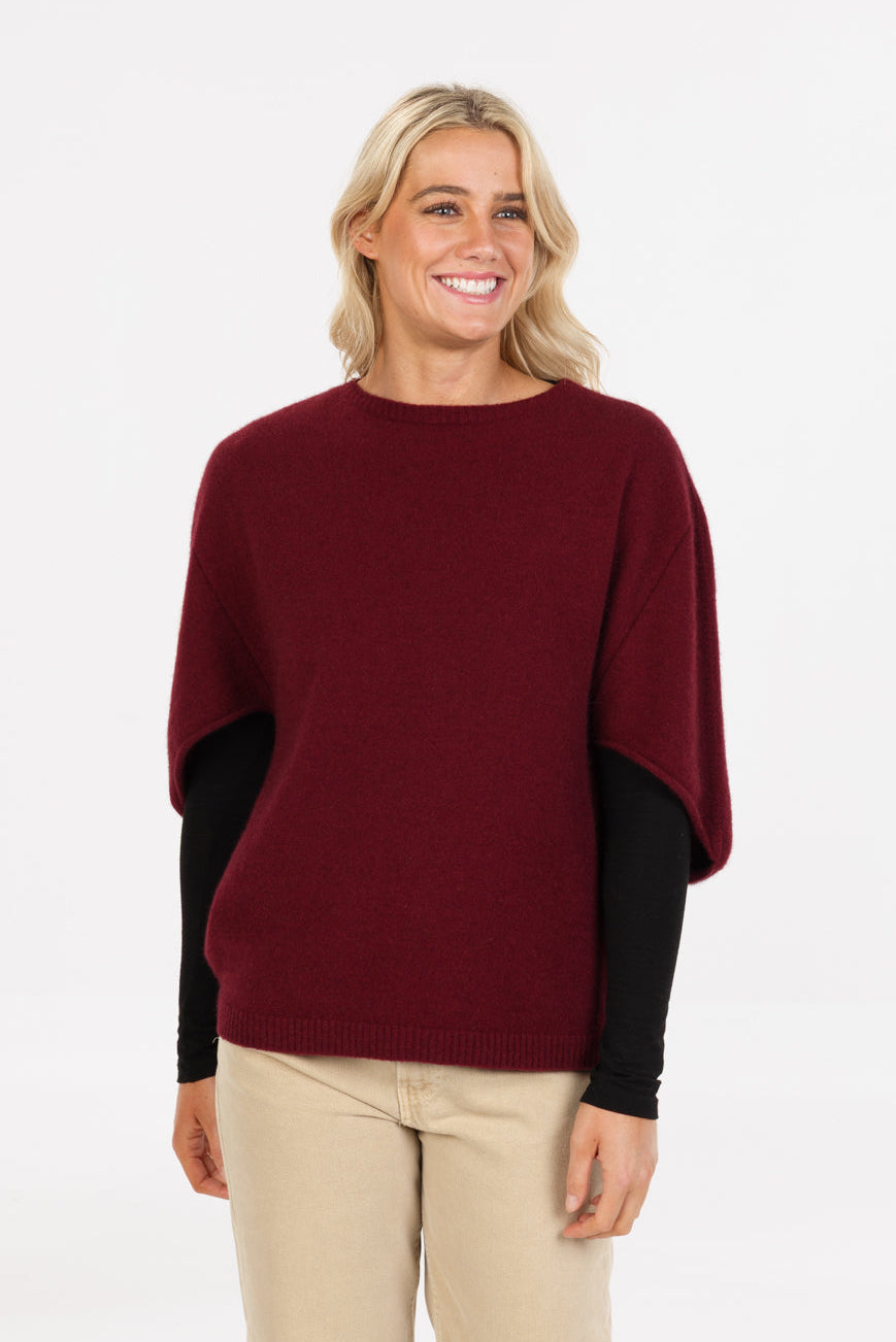 Split Sleeve Possum Merino Poncho