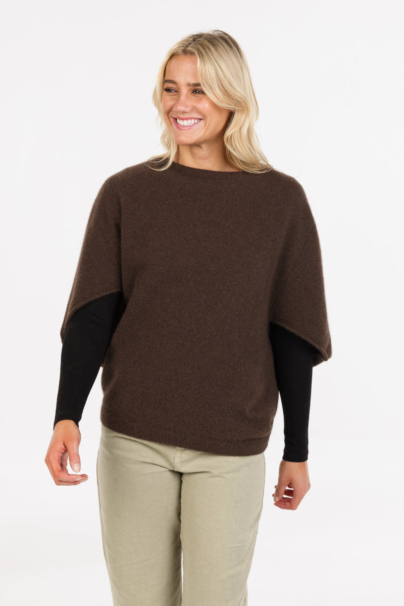 Split Sleeve Possum Merino Poncho