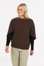 Split Sleeve Possum Merino Poncho