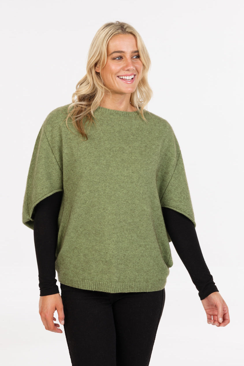 Split Sleeve Possum Merino Poncho