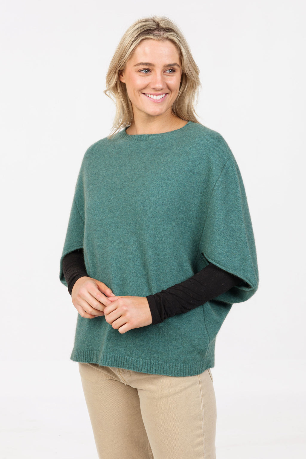 Split Sleeve Possum Merino Poncho