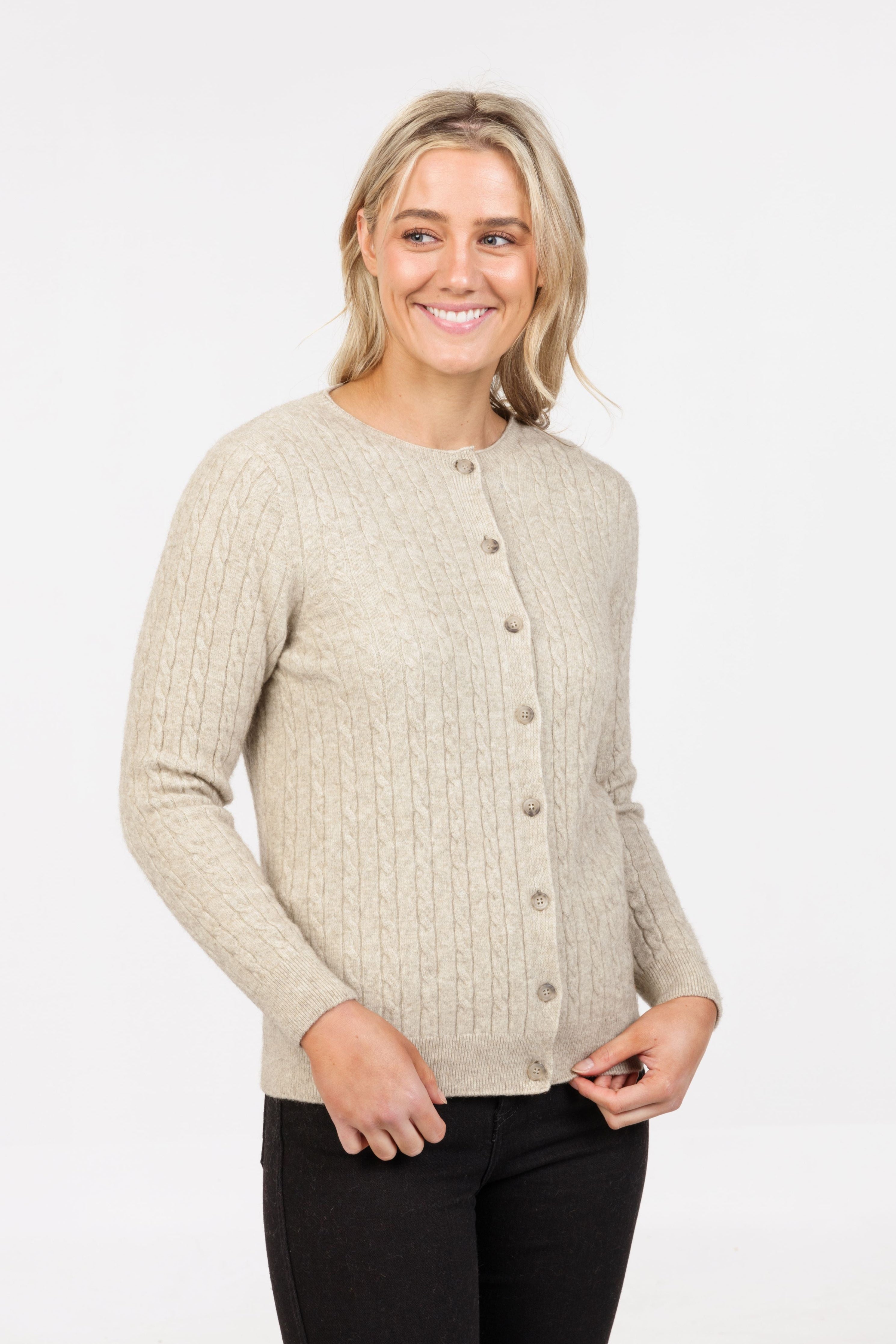 Classic Possum Merino Cable Cardigan Main image