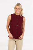 Sleeveless Possum Merino Cardigan