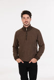 Textured Possum Merino Half Zip Sweater