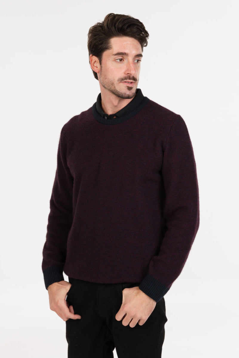 Textured Possum Merino Crew Neck Jumper Main image