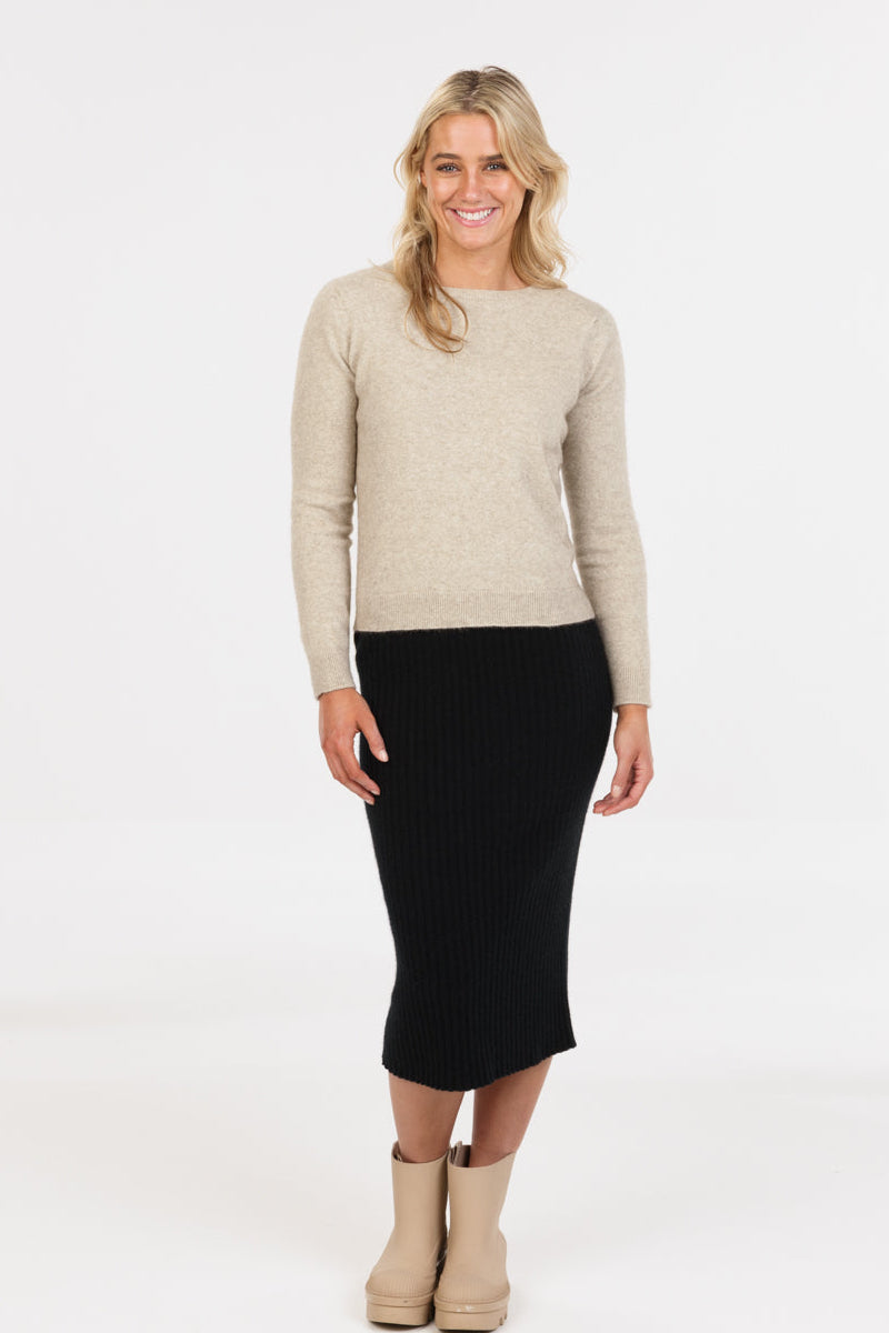 Ribbed Possum Merino Skirt Main image