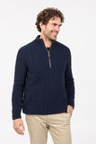 Possum Merino Arran Half Zip Sweater - Native World