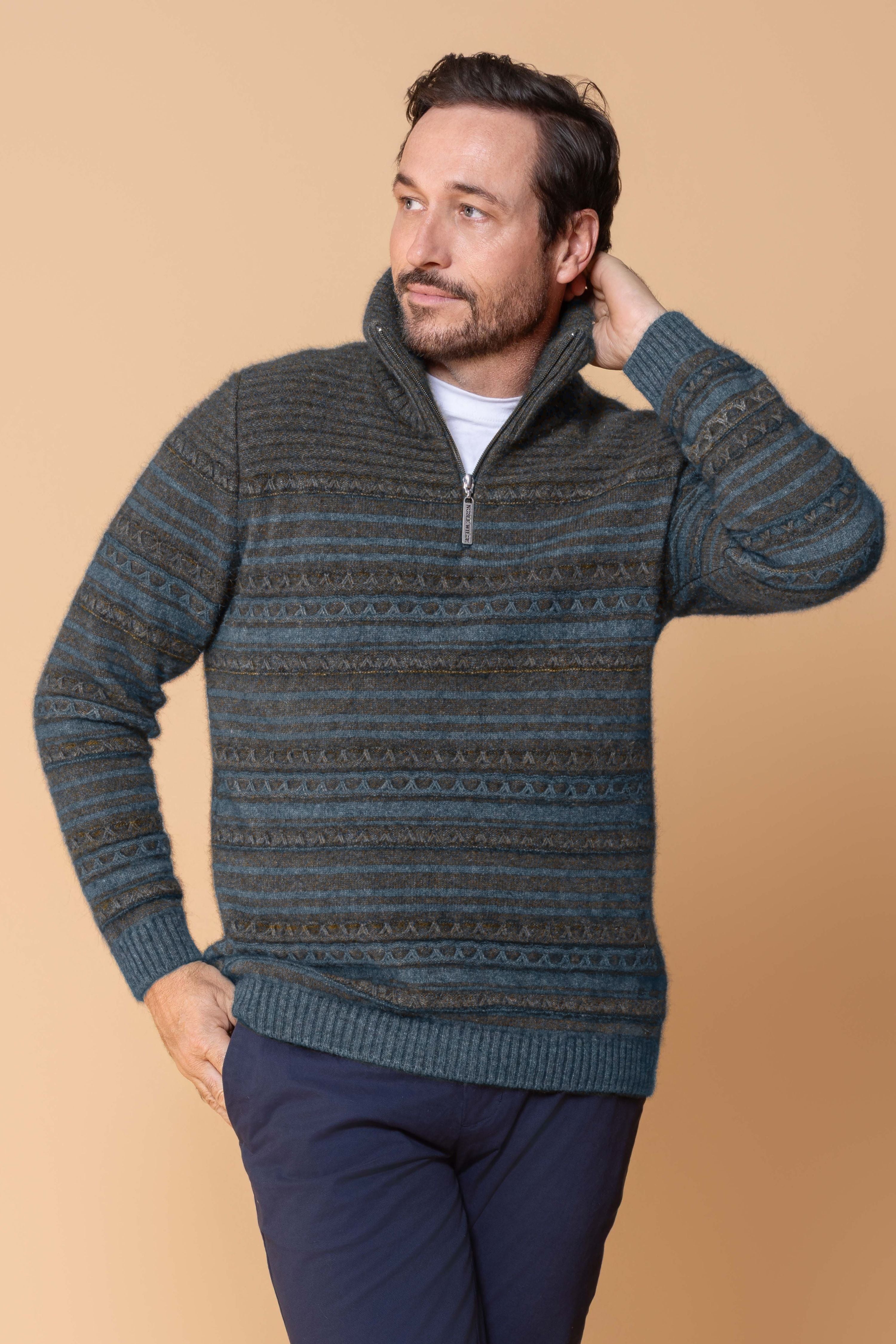 Artisan Half Zip Possum Merino Sweater Secondary image