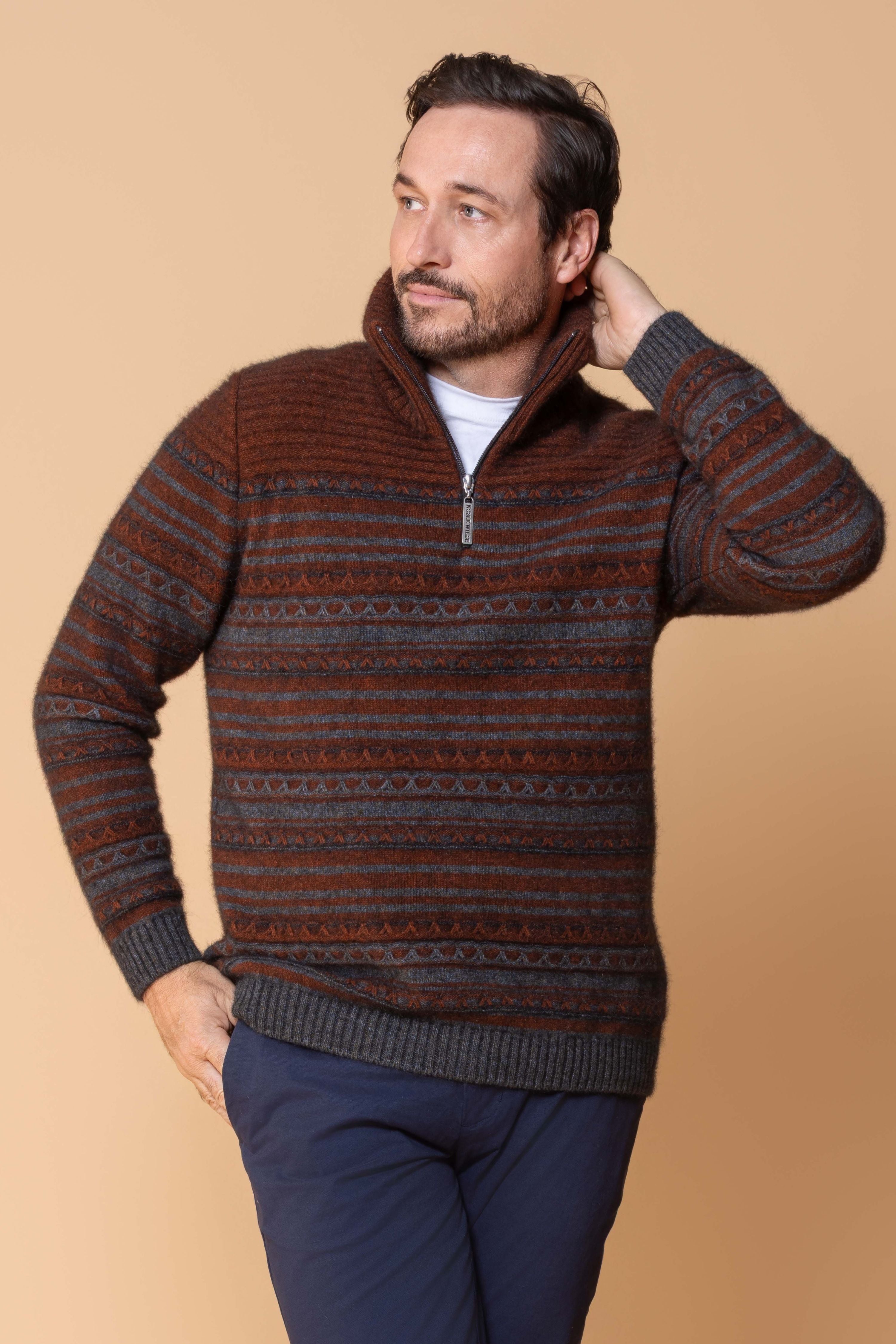 Artisan Half Zip Possum Merino Sweater Main image