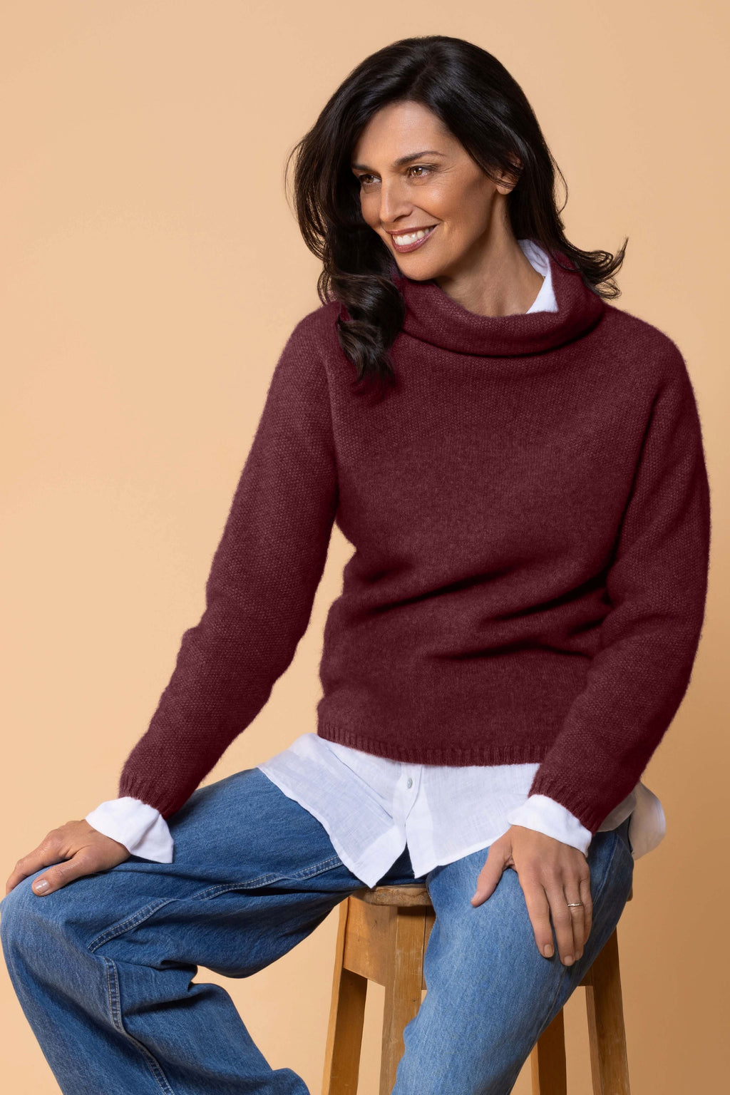 Moss Stitch Possum Merino Cowl