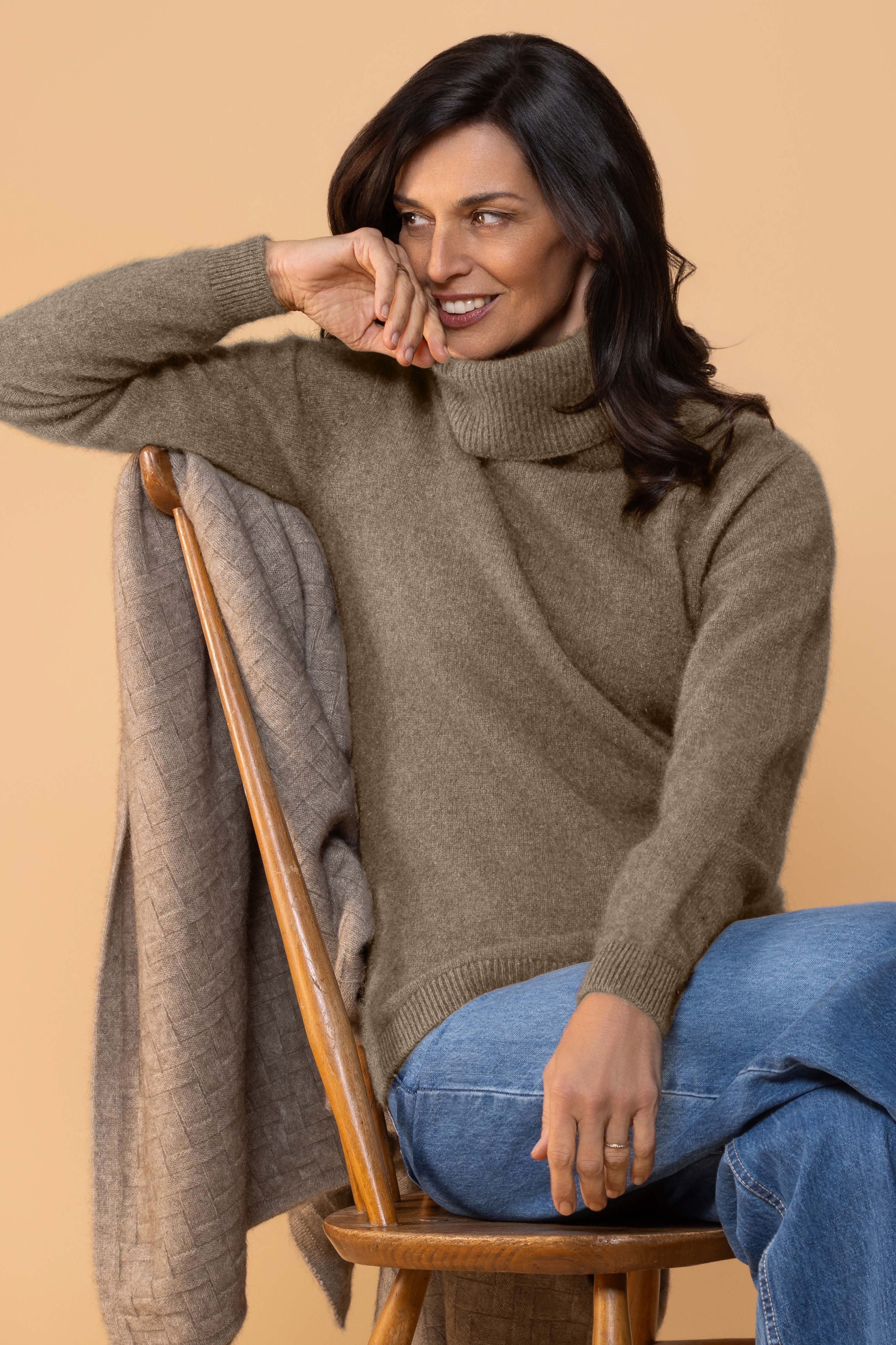Polo Neck Possum Merino Jersey