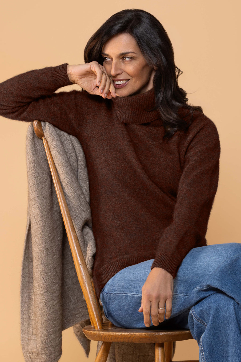 Polo Neck Possum Merino Jersey