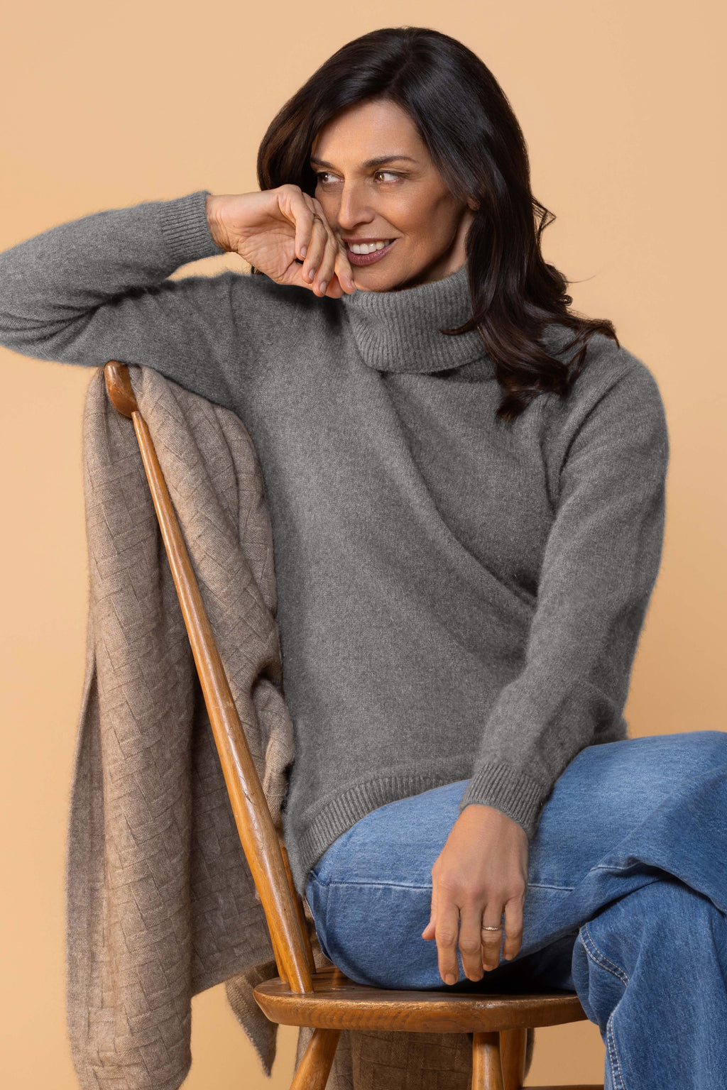 Polo Neck Possum Merino Jersey