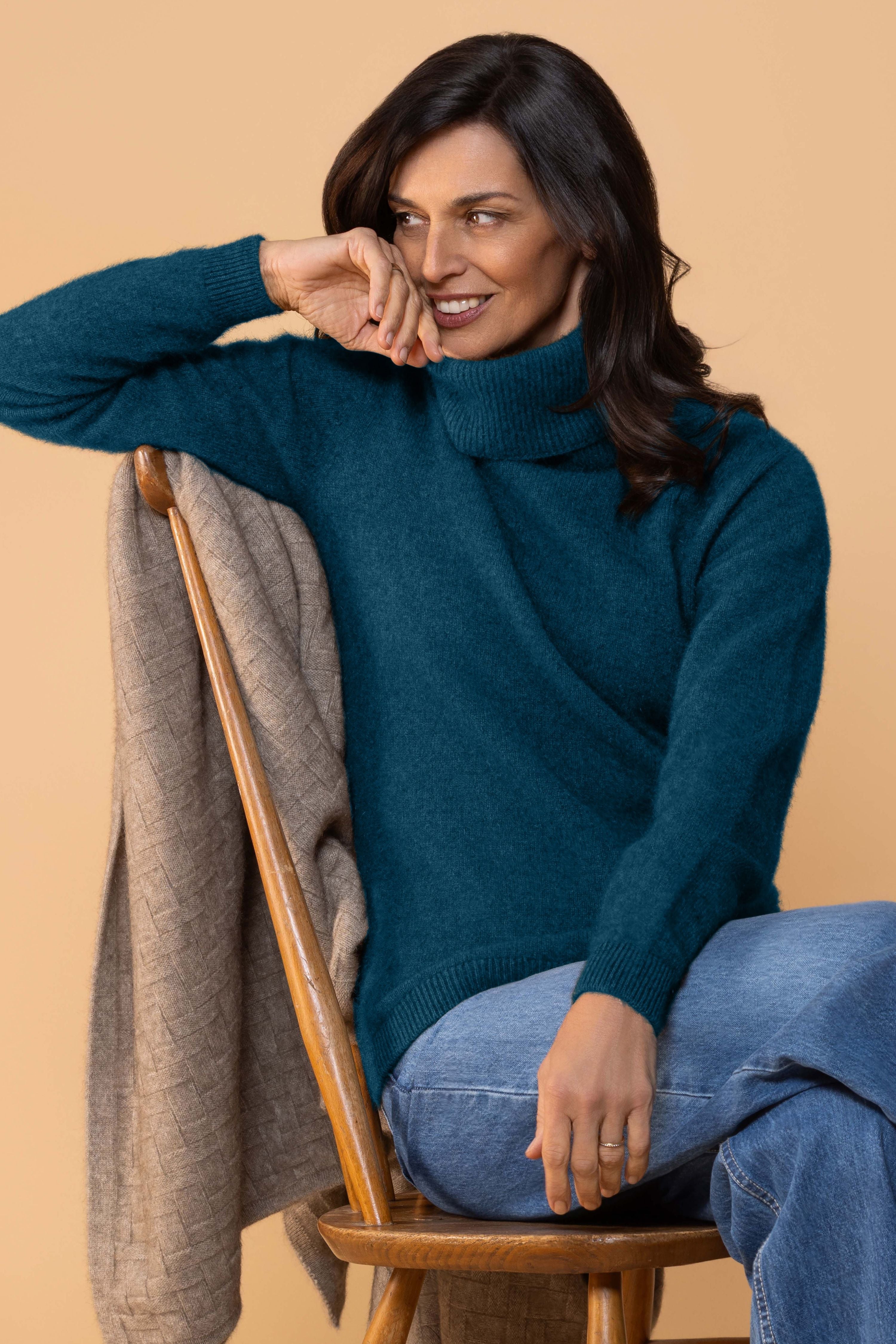 Polo Neck Possum Merino Jersey