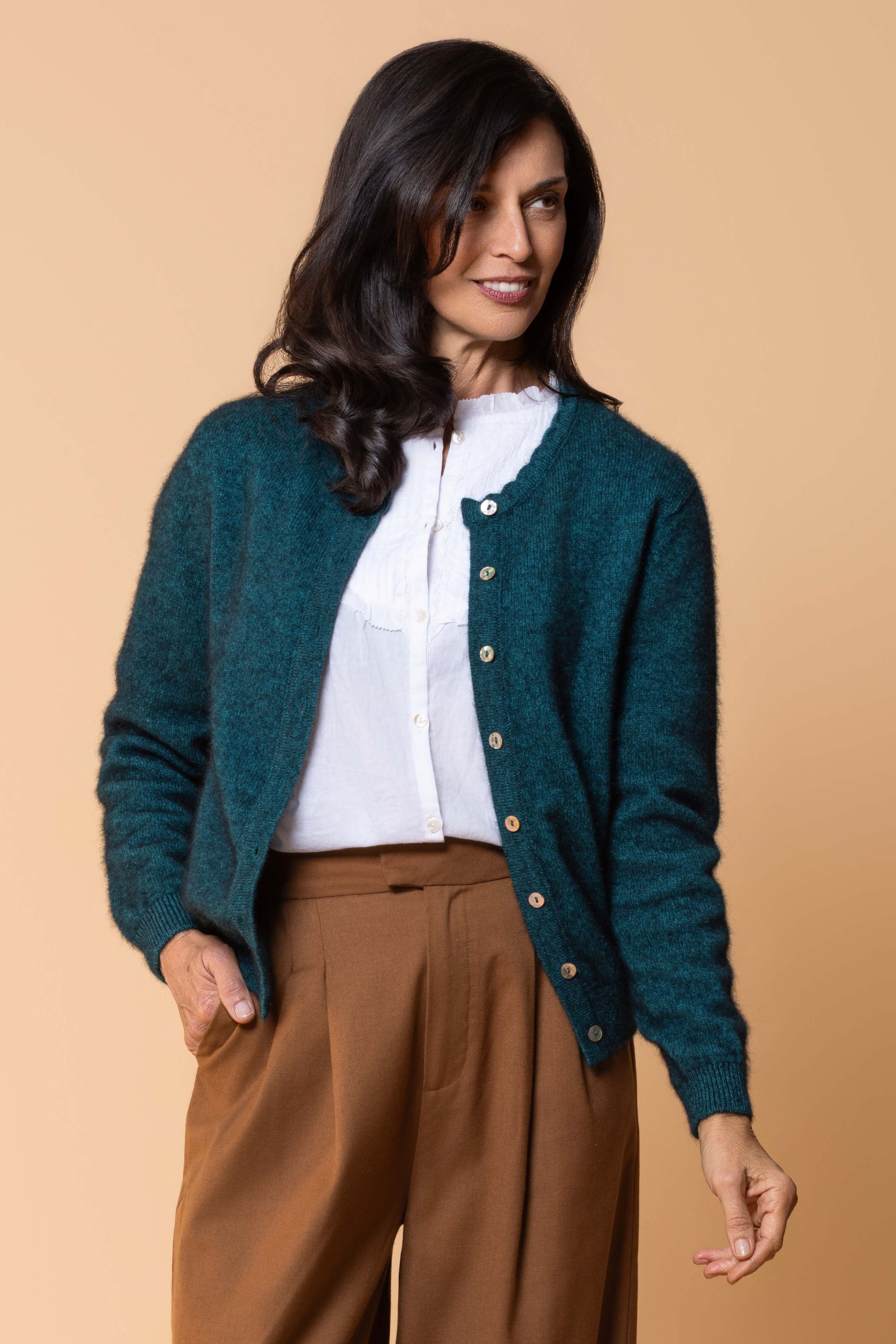 Celeste Possum Merino Cardigan Main image