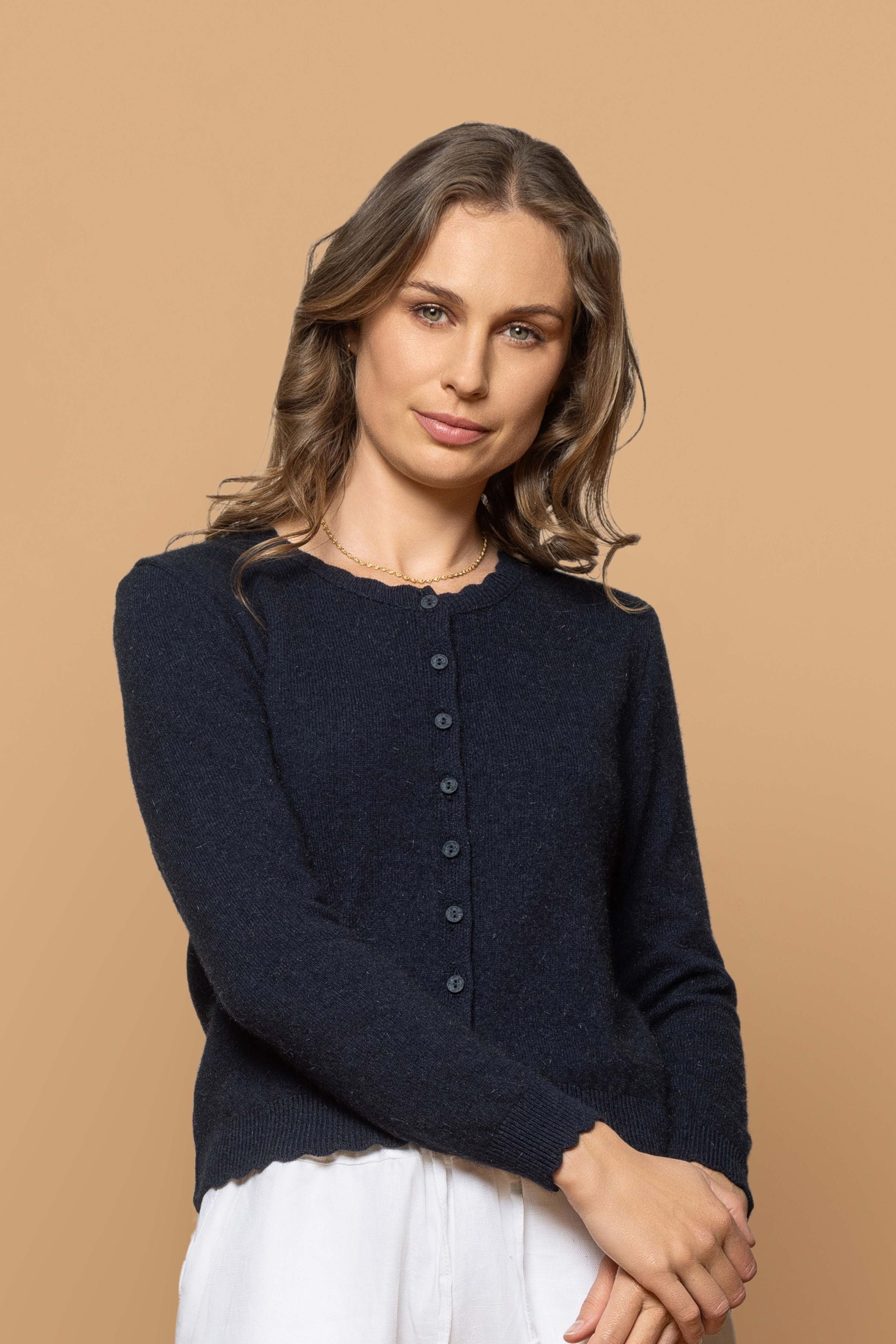 Scallop Lightweight Possum Cardigan Secondary image