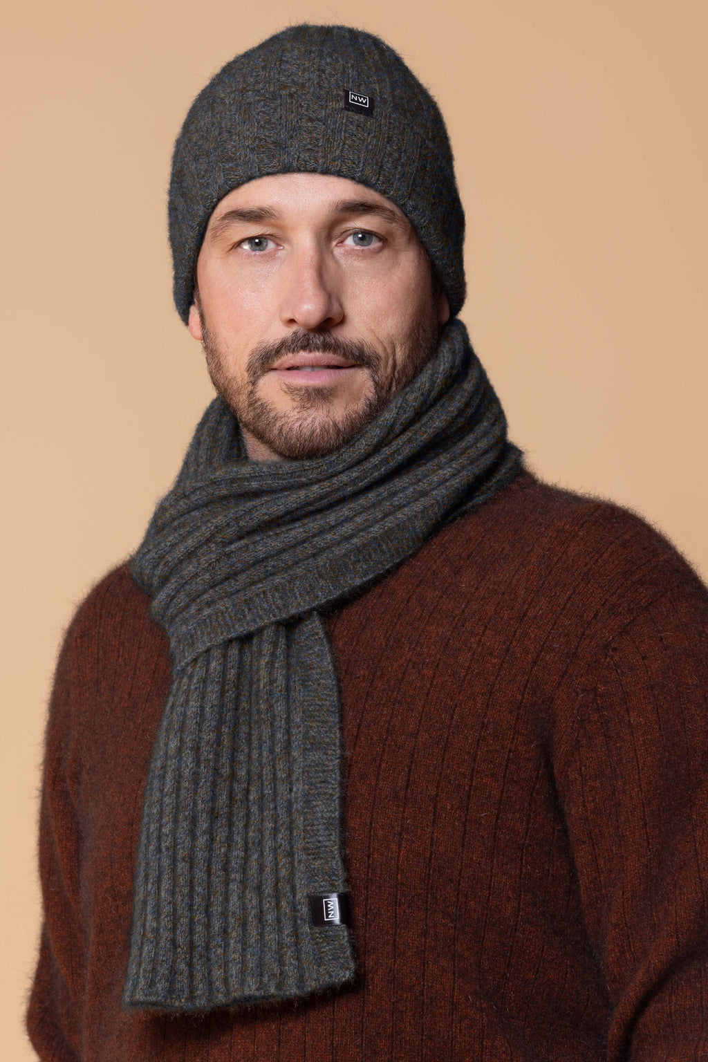 Rib Knit Possum Merino Scarf