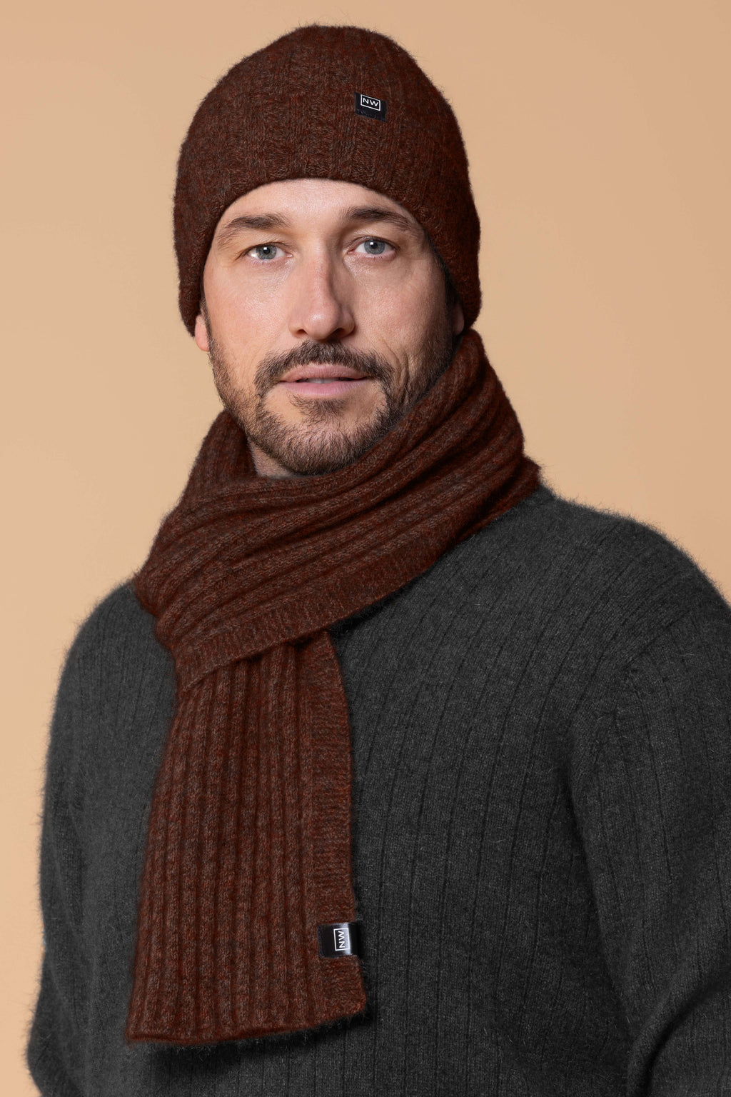 Rib Knit Possum Merino Scarf