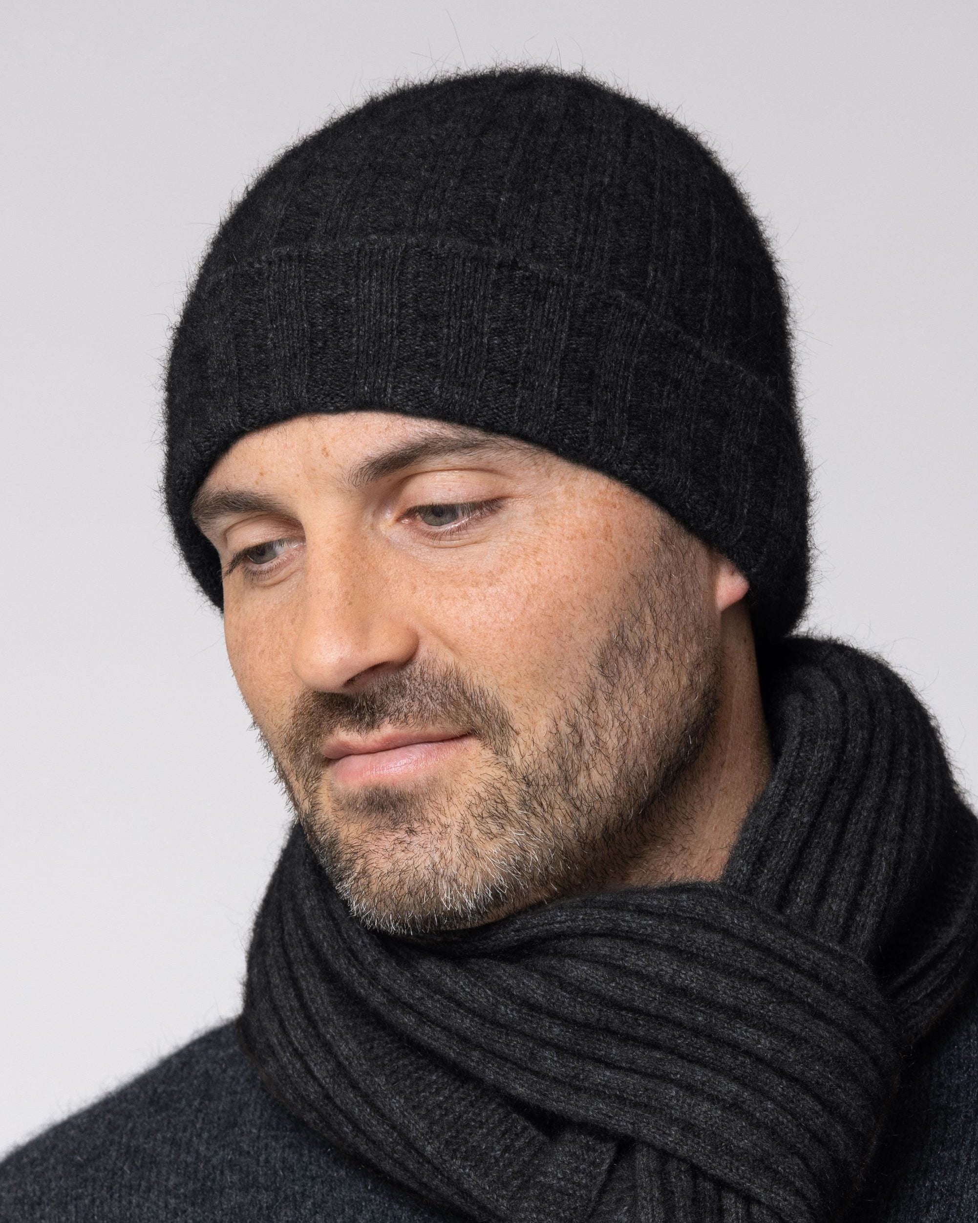 Rib Detail Possum Merino Beanie Secondary image